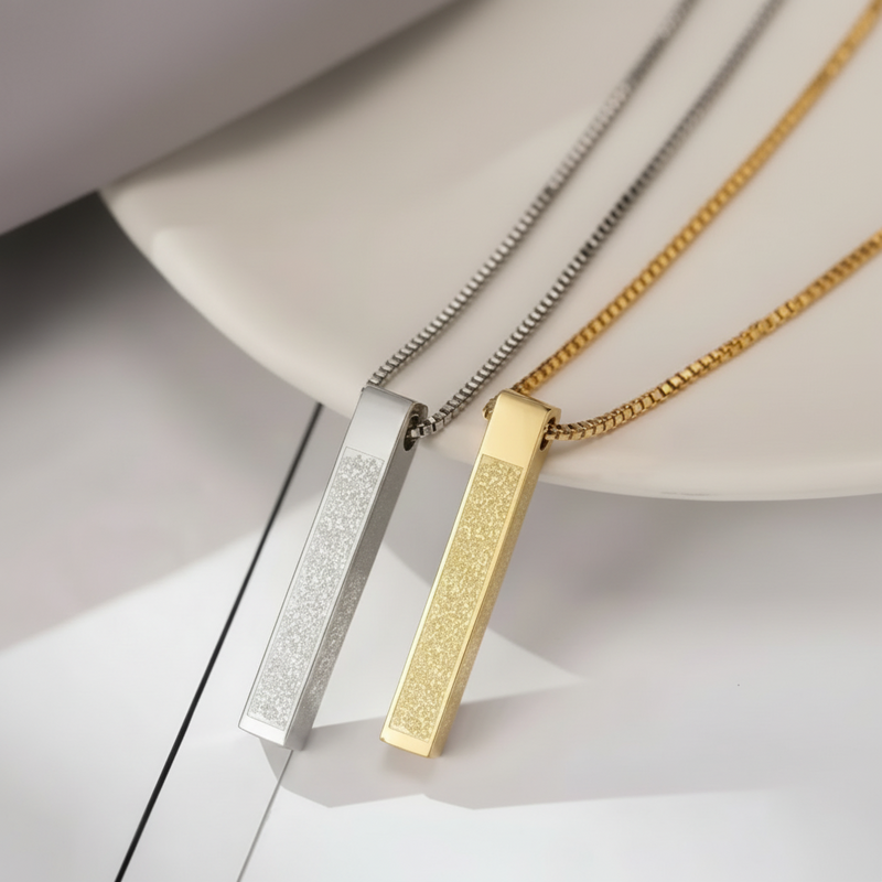 Islamic Ayat ul Kursi Bar Pendant Necklace