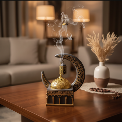 Islamic Crescent Moon & Lantern Decorative Showpiece
