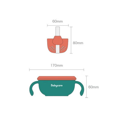 3-in-1 Baby Feeding Snack Soup Bowl with Straw Infant Learning Dish