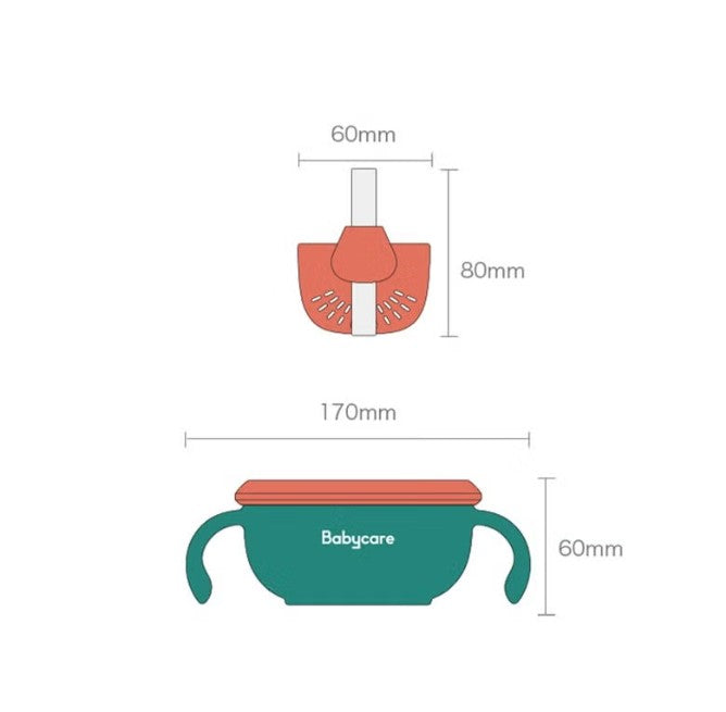 3-in-1 Baby Feeding Snack Soup Bowl with Straw Infant Learning Dish