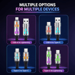 Set of USB adapters with different connectors on a dark background