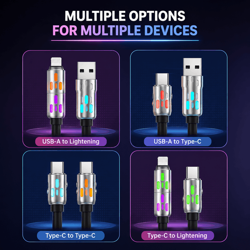 Set of USB adapters with different connectors on a dark background