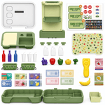 Set of toy store and market items including shelves, products, and accessories on a white background.