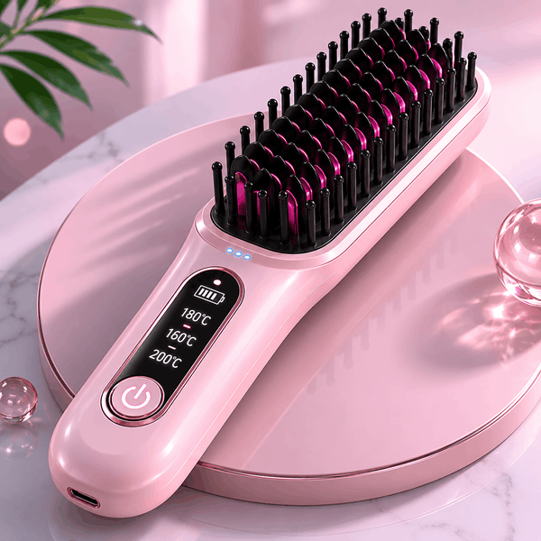 SmoothGlow Hair Straightening Comb - Portable Electric Brush