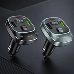 Two car multimedia players with digital displays on a dark background
