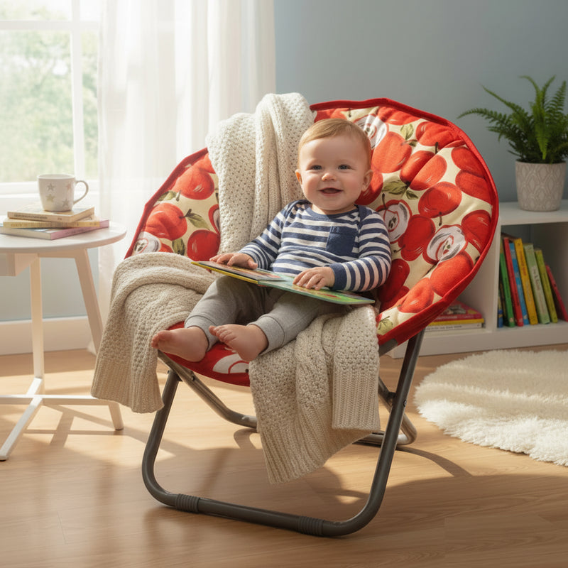 Kids Folding Apple Pattern Chair