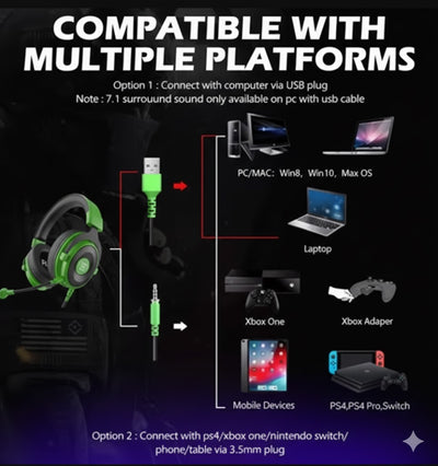 سماعة رأس احترافية للألعاب 2 في 1