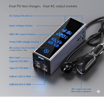 محول مقبس السيارة العاكس