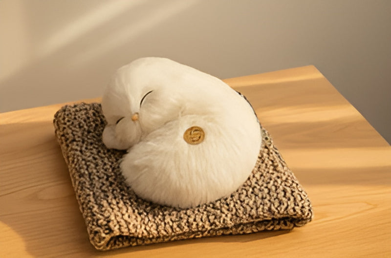 Sleeping Cat Plush Toy with Sound