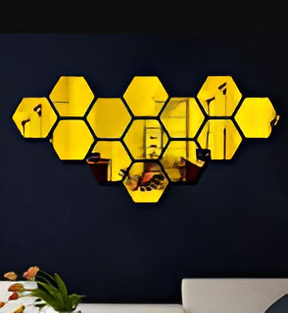 Hexagon Style Acrylic Mirror - Modern Home Decoration