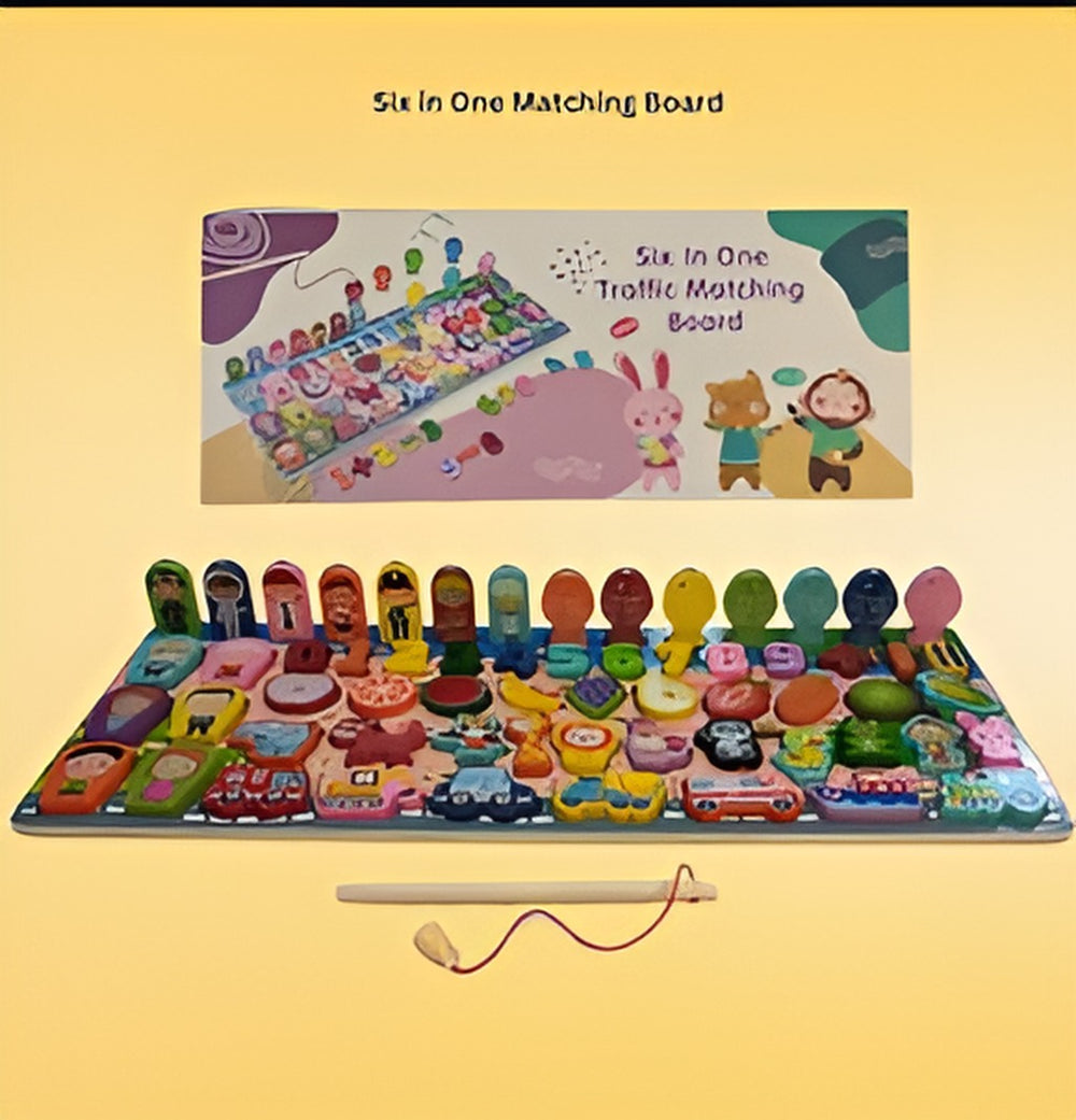 كيدز ليرن - لوحة مطابقة وعدّ حركة المرور 6 في 1