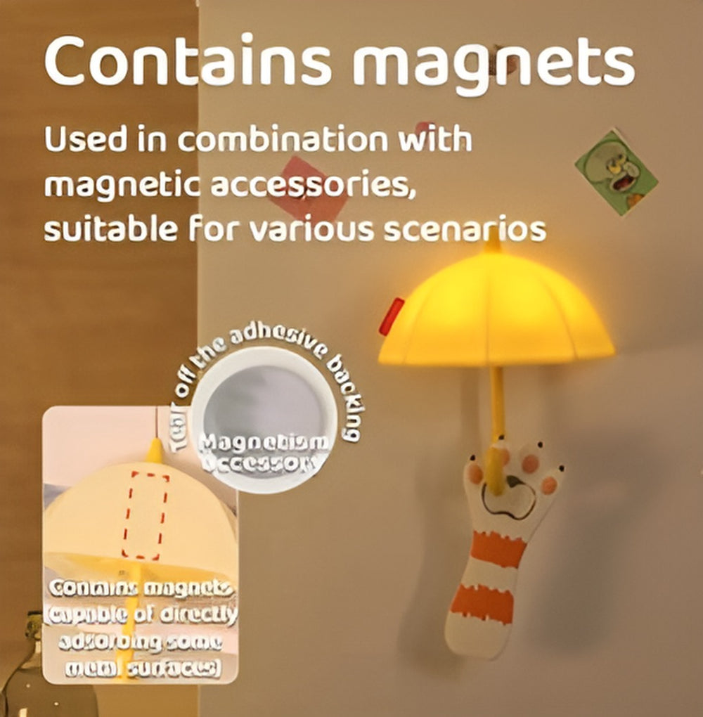 مصباح سيليكون مغناطيسي صغير على شكل مظلة