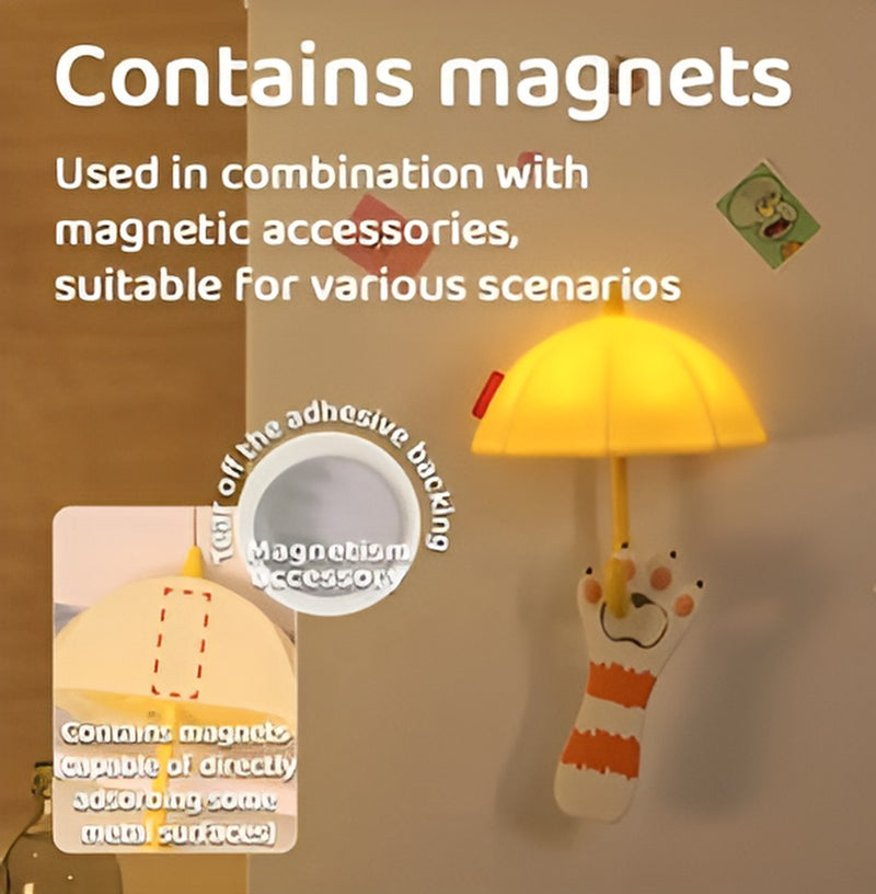 مصباح سيليكون مغناطيسي صغير على شكل مظلة
