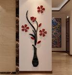 ملصقات جدارية ثلاثية الأبعاد على شكل مزهرية برقوق من الأكريليك، لتزيين جدران غرف المعيشة وغرف النوم وخلفيات التلفزيون (مم).