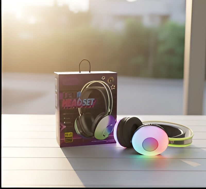 سماعة رأس لاسلكية مزودة بإضاءة LED