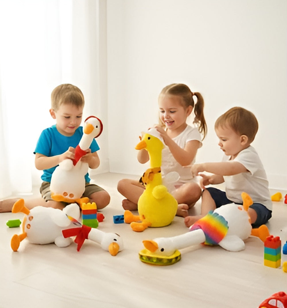 لعبة أوزة قطيفة راقصة ومغنية