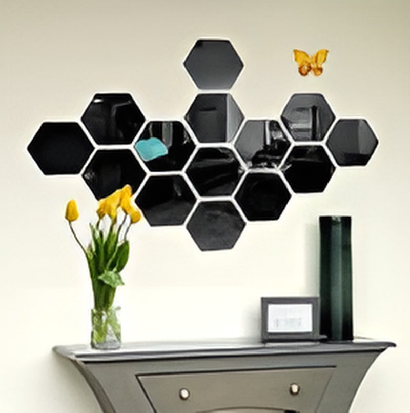 Hexagon Style Acrylic Mirror - Modern Home Decoration